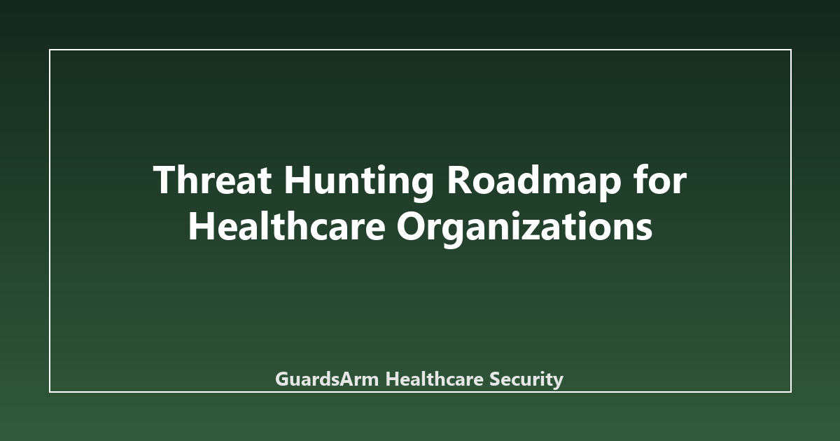 Threat Hunting Roadmap for Healthcare Organizations